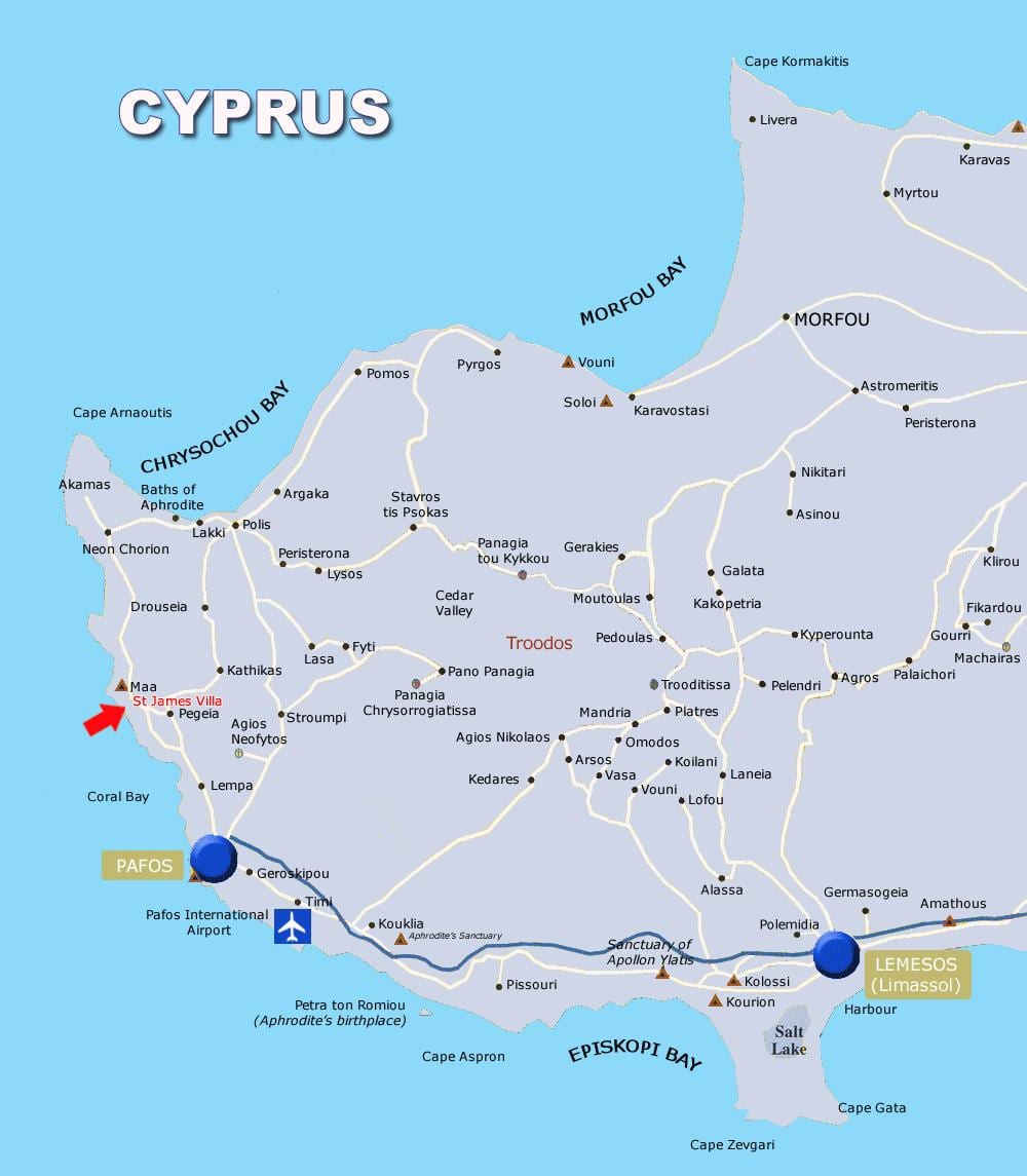 Peta karang bay Cyprus