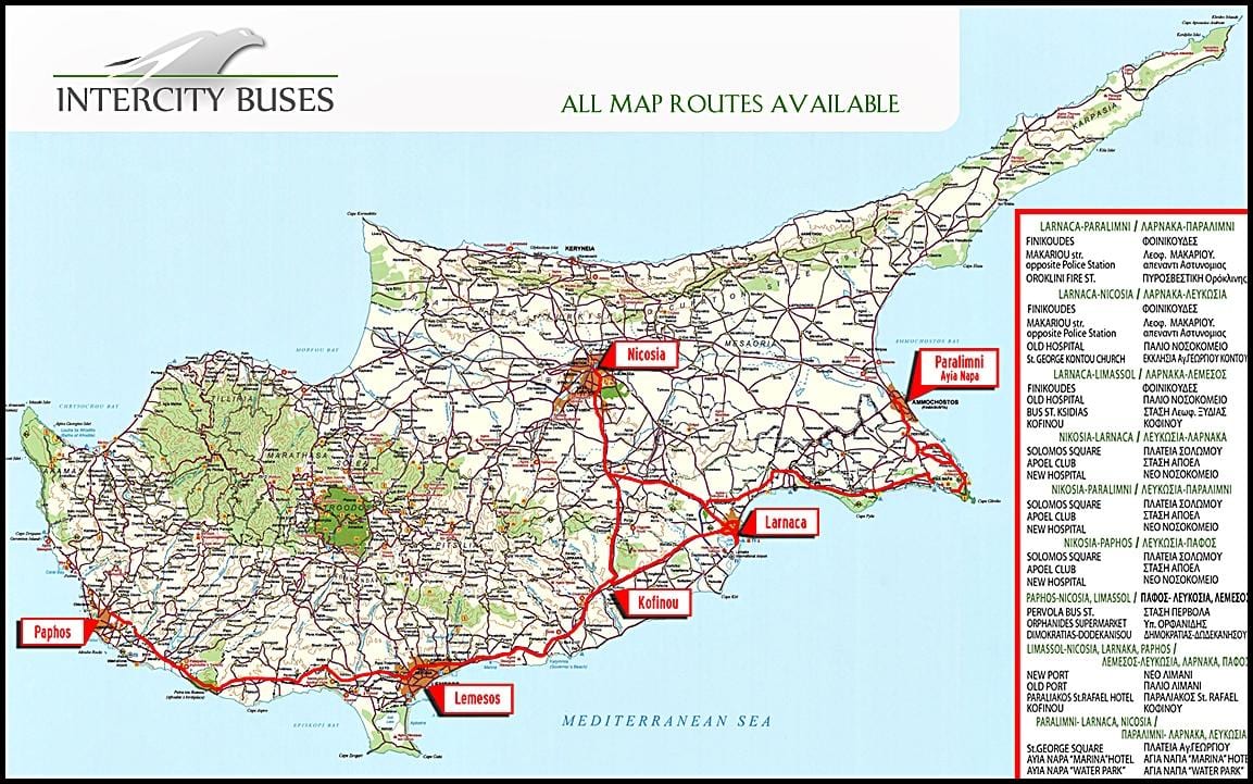 Cyprus bas peta laluan