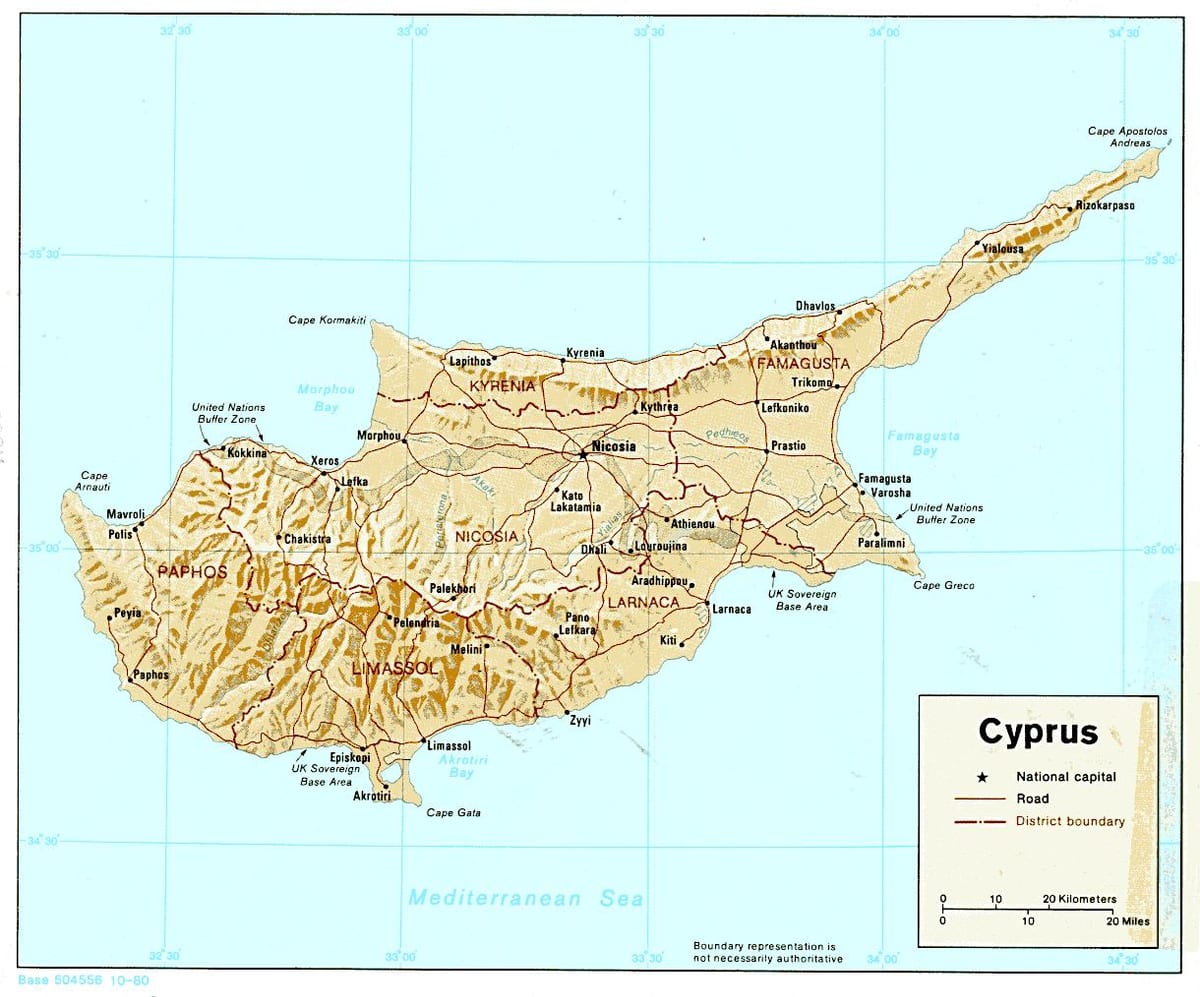 Peta dari Cyprus benua