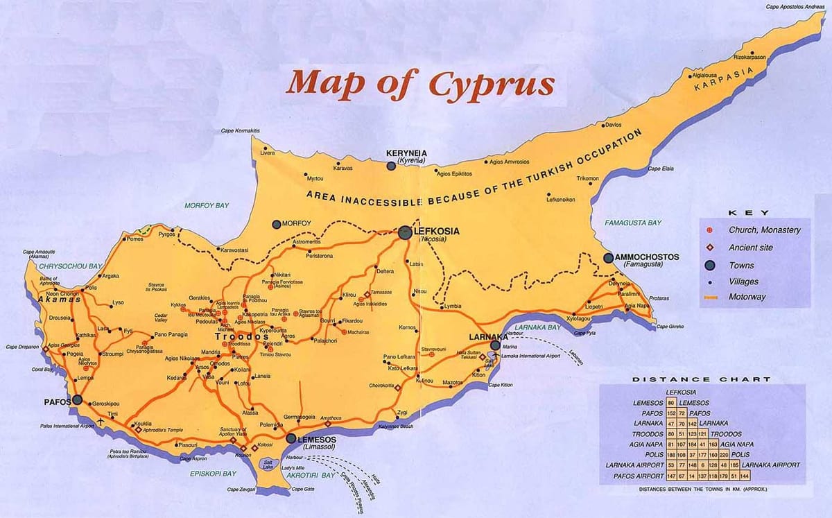 Peta dari Cyprus kampung-kampung