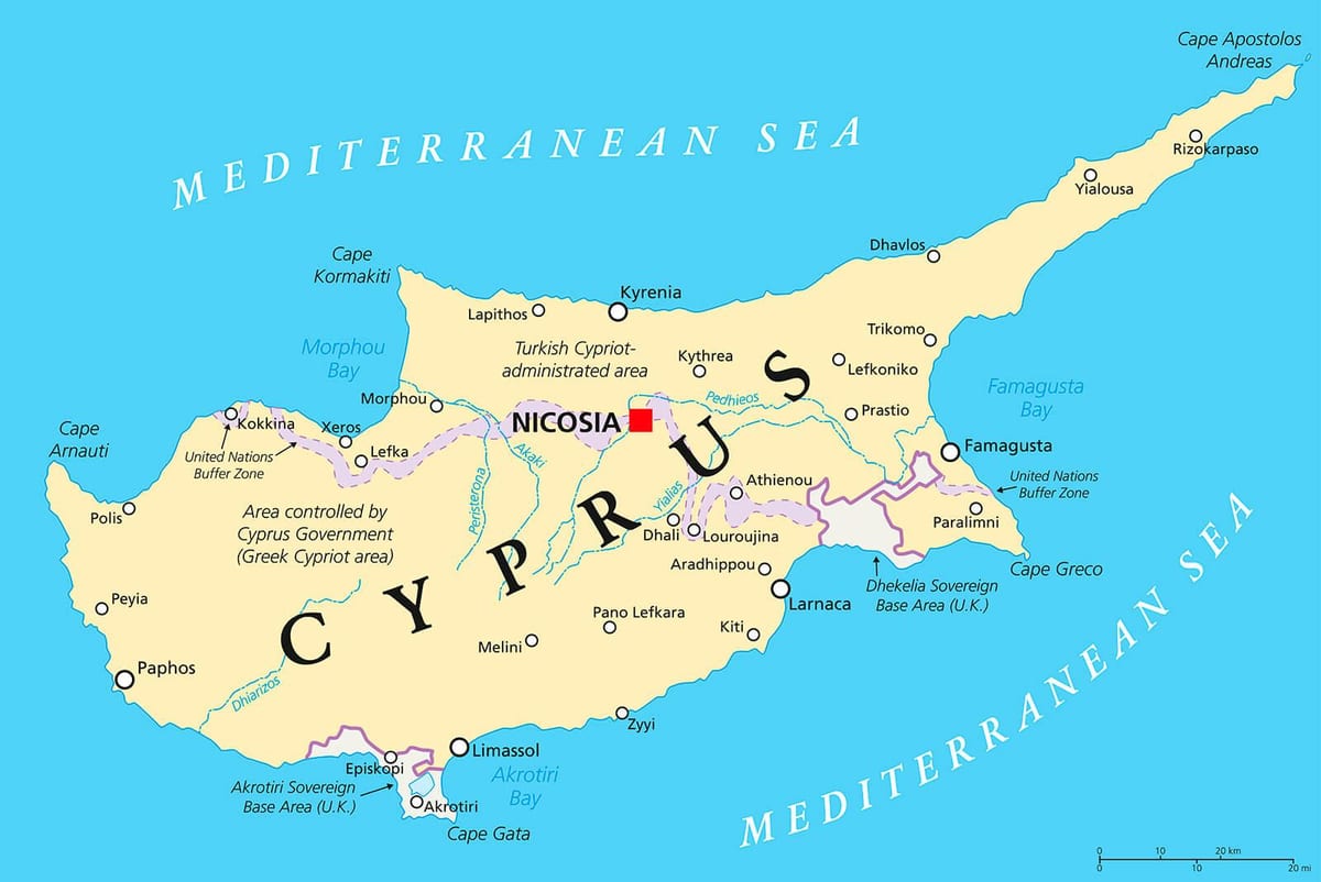 ibu negara dari peta Cyprus