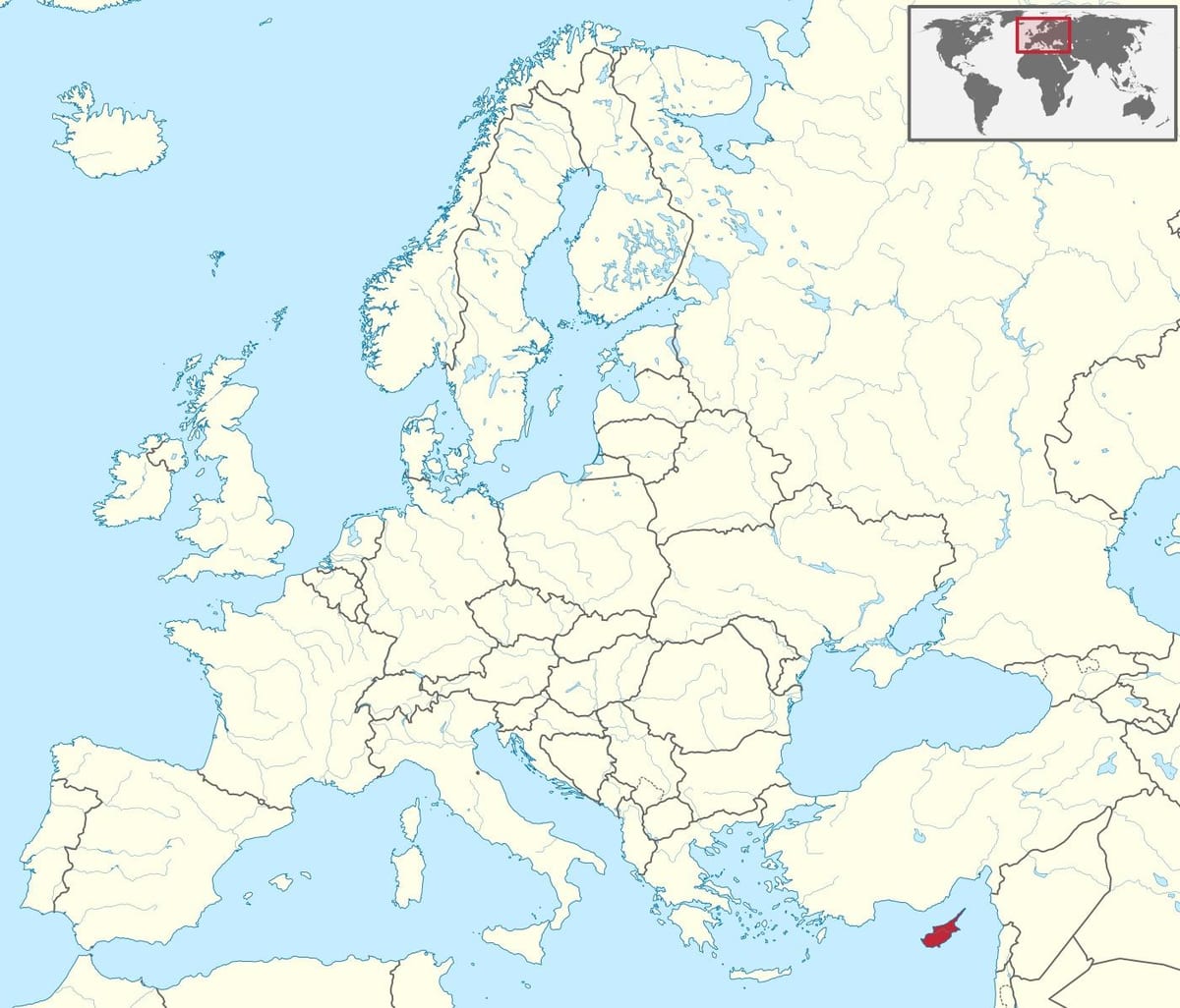 Peta dari Cyprus peta di dunia
