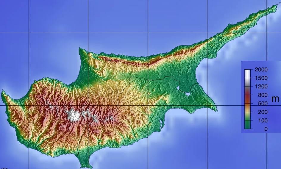 Peta gunung Cyprus