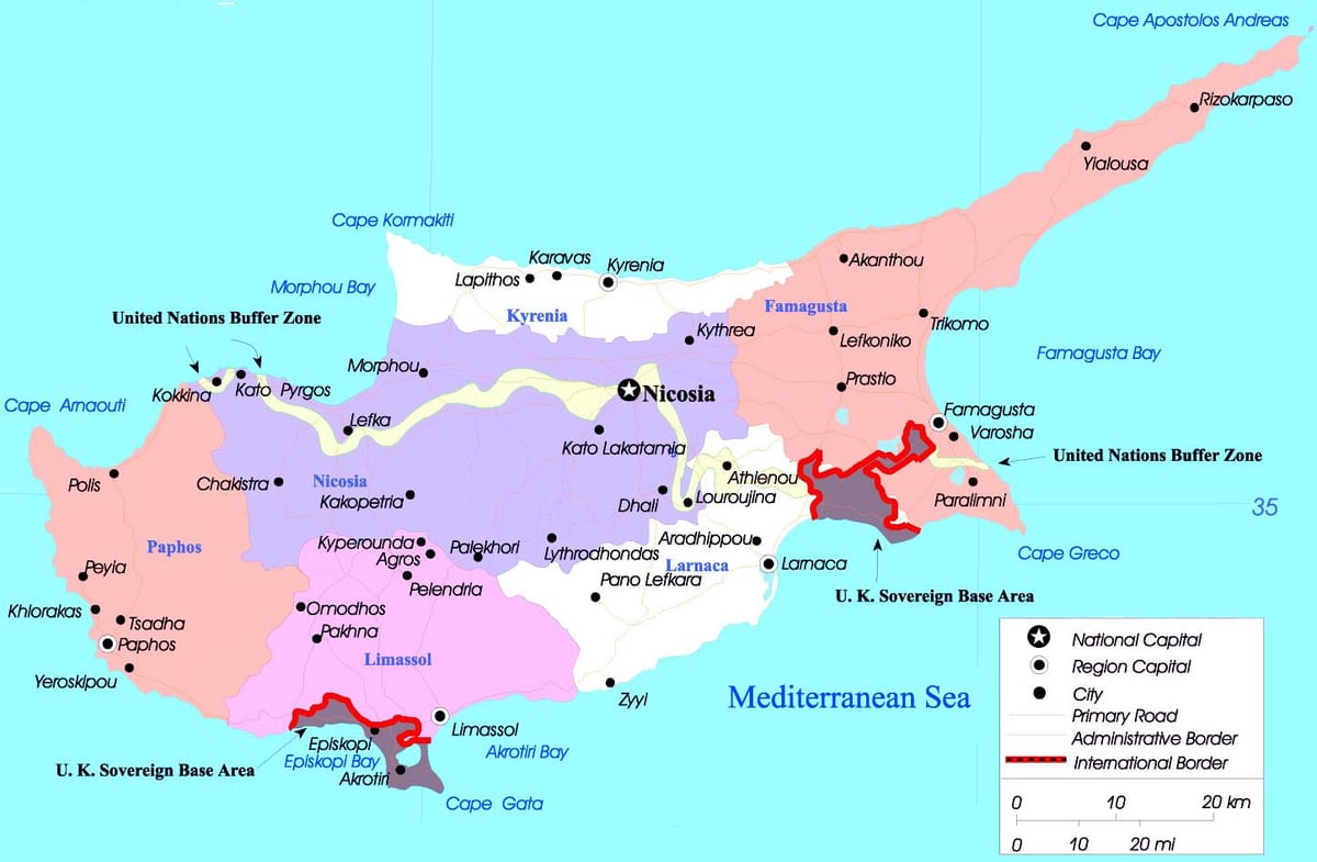 Peta dari Cyprus politik