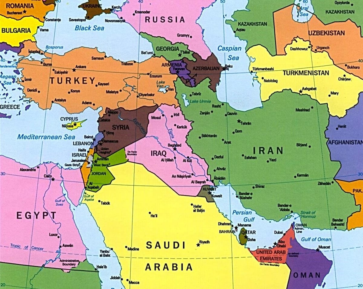 Peta dari Cyprus timur tengah