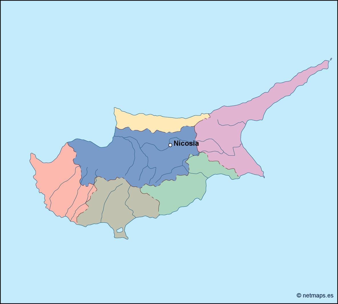 Peta dari Cyprus vektor