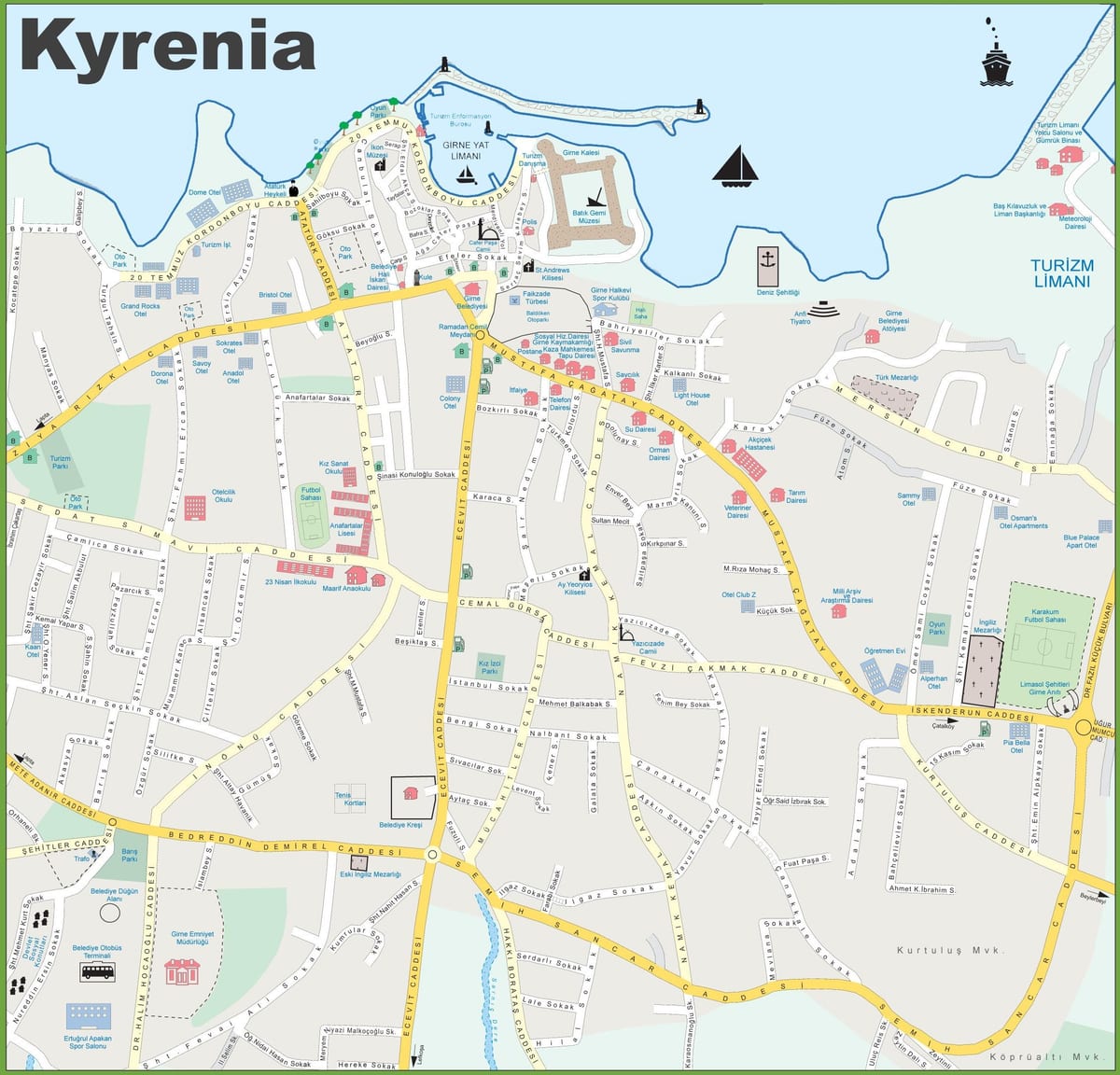 peta utara Cyprus kyrenia