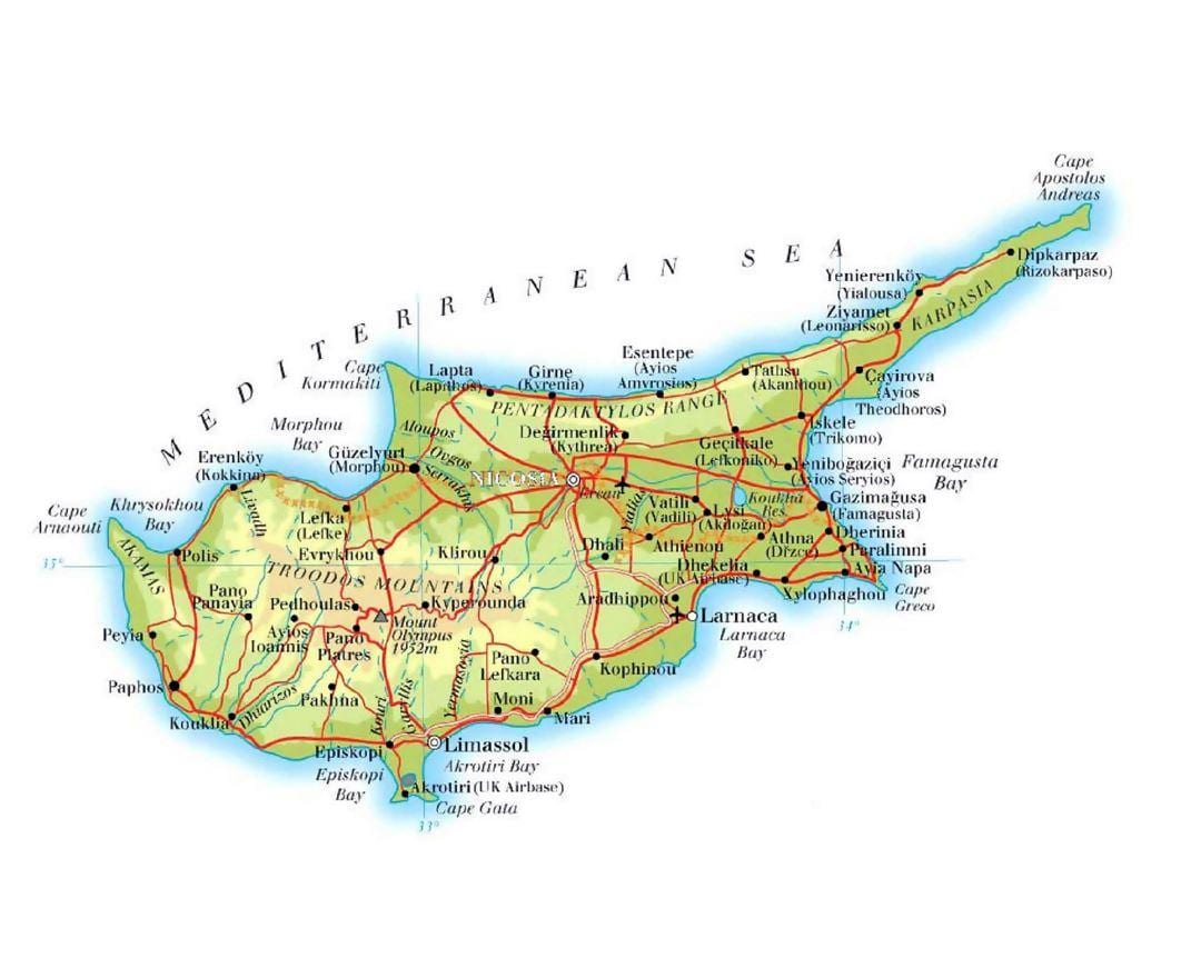 peta lapta utara Cyprus