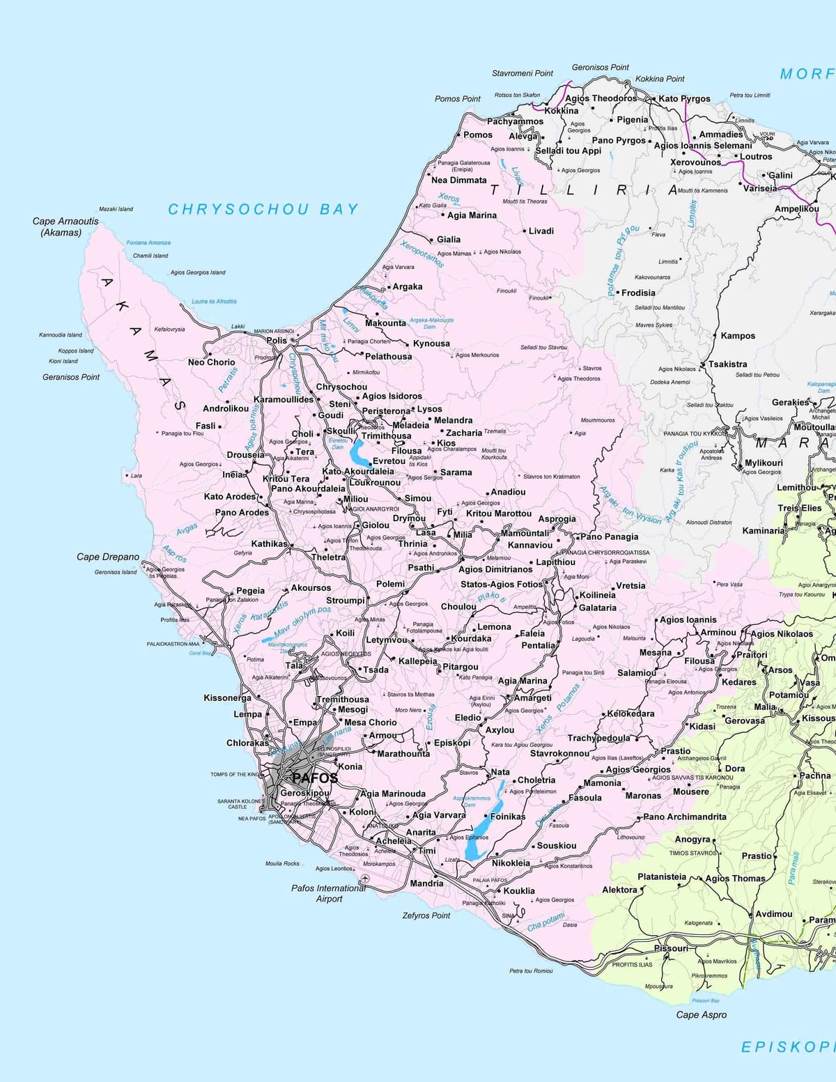 jalan peta kejiranan Cyprus