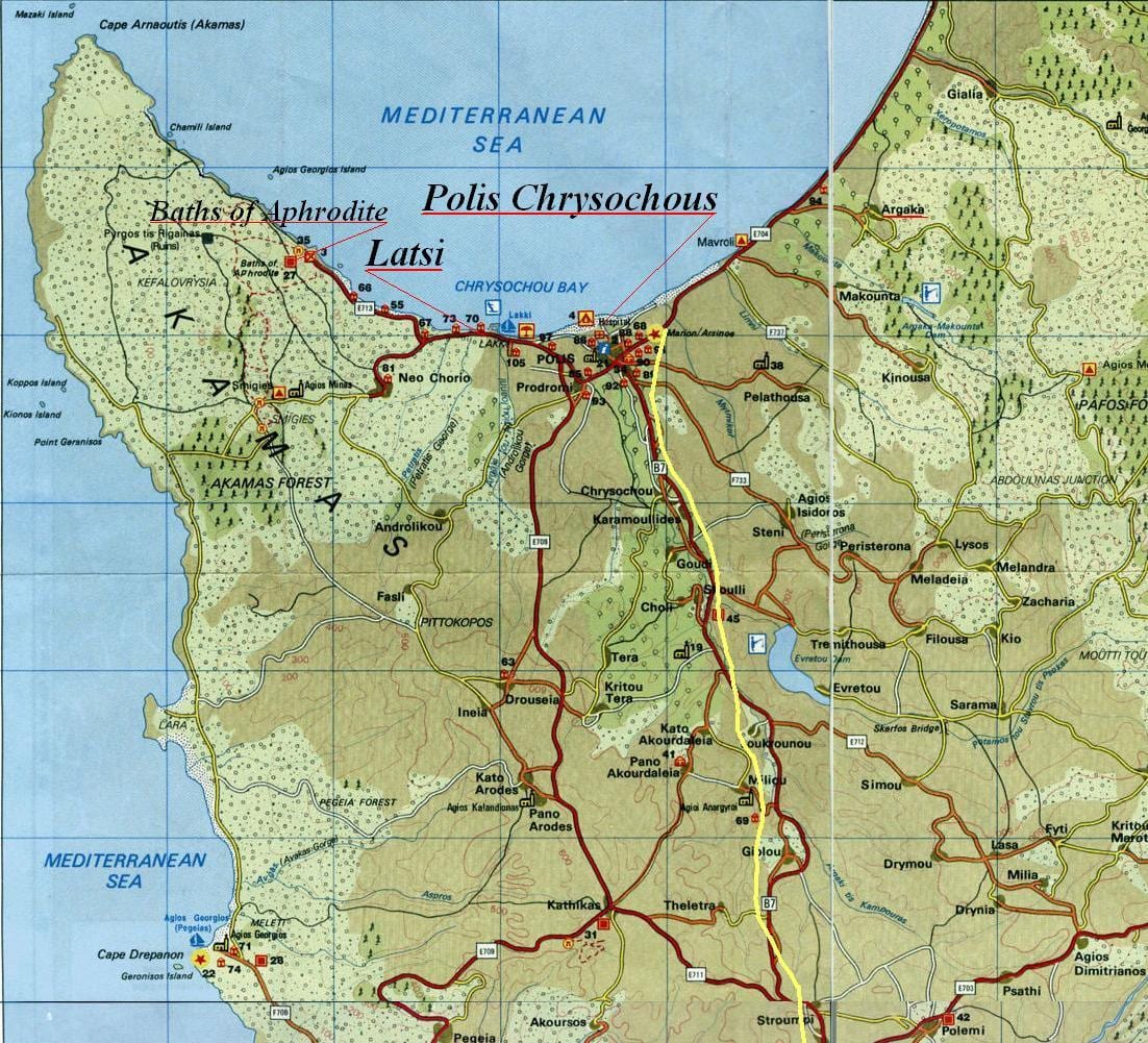 peta polis kawasan Cyprus