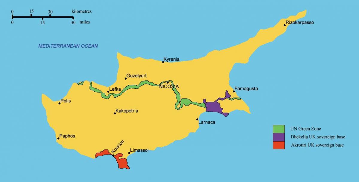 peta selatan Cyprus