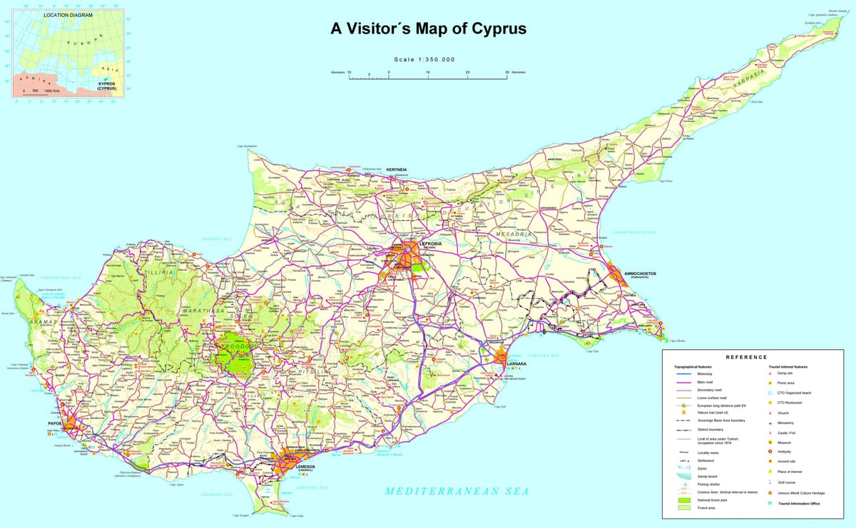 Peta terperinci Cyprus