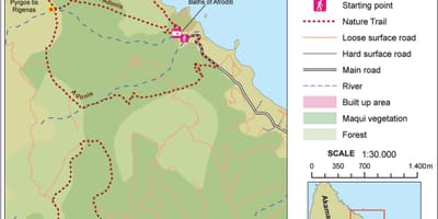 Peta daripada aphrodite jejak Cyprus 