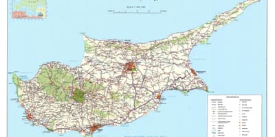 Peta dari Cyprus bersiar-siar