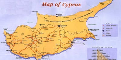 Cyprus destinasi percutian peta