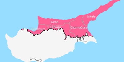 Peta dari Cyprus dibahagikan