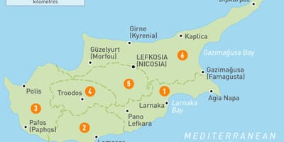 Peta dari Cyprus kawasan 