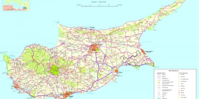 Peta dari Cyprus mediterranean