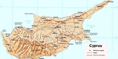 Terperinci peta dari Cyprus pulau