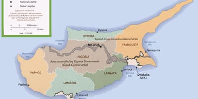 Peta dari Cyprus sempadan