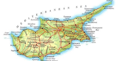 Peta lapta utara Cyprus