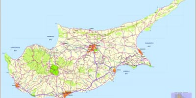 Peta pantai terbaik di Cyprus